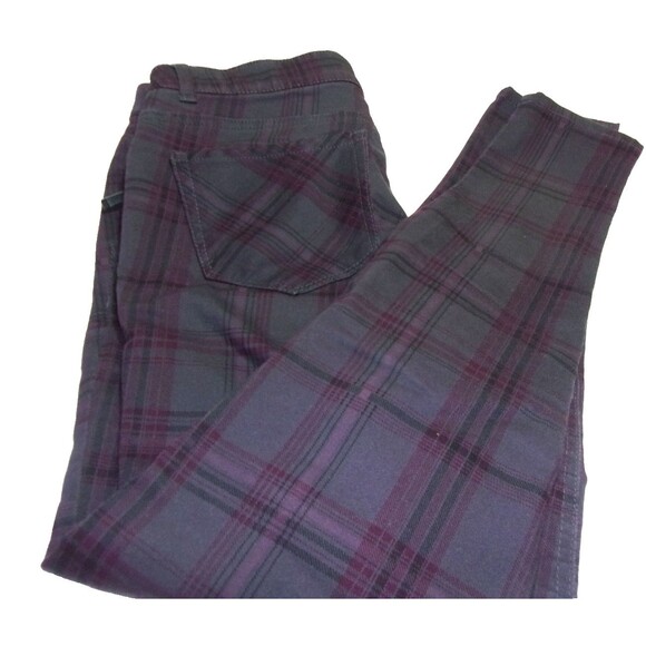 Democracy Size 8 Ab Technology Gray Plaid Pants Jeans Cotton Blend Stretch - Picture 7 of 8